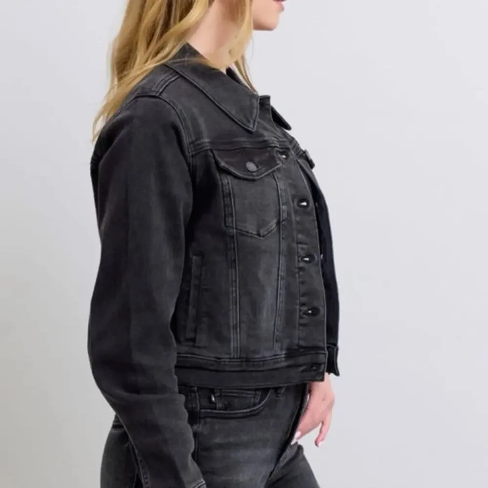 Judy Blue Black‎ Denim Cropped Jacket JB744 Size Small